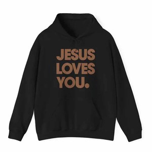 Sudadera con Capucha del Grupo Juvenil Cristiano Jesus Loves You, para Hombres, Mujeres y Jóvenes, de Algodón Grueso, Bordado Personalizado de Fábrica - Product Image 1