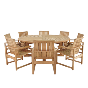 Ensemble table et chaises en teck durable, en promotion, pour salle à manger ou restaurant au style minimaliste moderne. - Product Image 4