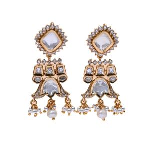 Wholesale Supply <b>Top</b> Most Selling Excellent Quality Glamorous Pear-Cut Dangler Shaped Party Wear Polki <b>Earrings</b> for Girls - Product Image 1