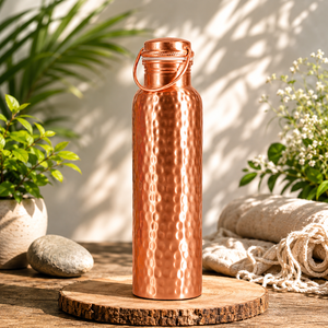 Premium Hammered <b>Copper</b> <b>Drinking</b> Water <b>Bottle</b> Handmade Reusable Metal <b>Bottle</b> for Home Office Yoga Wholesale Price - Product Image 3