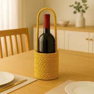 Handwoven Bamboo Wine <b>Box</b> Holder | Eco-Friendly Party Wine Bottle Carrier | <b>Empty</b> Wine Holder - Product Image 4