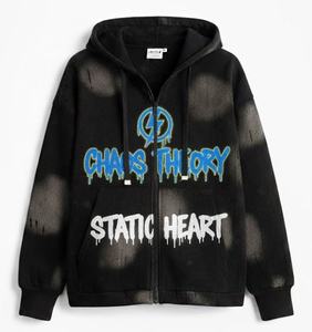Sudadera con Capucha de Alta Calidad para Mujer, Lavado Ácido, Transpirable, Manga Larga, Hombros Caídos, Logotipo Personalizado Bordado, con Cremallera - Product Image 5