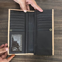 Dompet Kulit Asli Pria Gaya Koboi Handmade dengan Ukiran Bunga untuk Uang Tunai & Kartu, Dompet Lipat Portabel