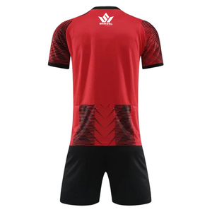 ชุดเสื้อฟุตบอลแขนสั้นสีดำสำหรับผู้เล่นทุกเพศ พร้อมกางเกงซับเหงื่อ ชุดฝึกซ้อมฟุตบอลสำหรับผู้ใหญ่ ทุกฤดูกาล แบบสวมด้านหน้า - Product Image 3