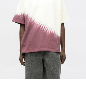 T-shirt en coton pour homme de haute qualité, col montant, épaules tombantes, coupe oversize, impression personnalisée, tie-dye, 100 % coton - Product Image 4