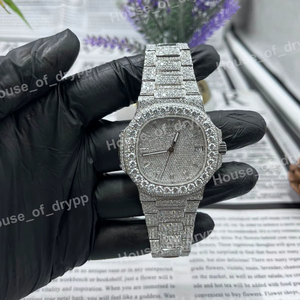 Reloj de Pulsera de Lujo con Incrustaciones de Diamantes de Imitación, de Acero Inoxidable, con Esfera de Cristal Analógica, Estilo Hip Hop, Unisex, Brillante, de Diseño, para Regalo - Product Image 2