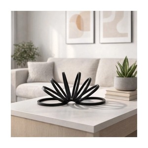 Sculpture Métallique Abstraite Circulaire, Décoration Artistique de Table, Design Minimaliste, Pièce Maîtresse pour Salon - Product Image 2