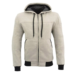 Sudadera con Capucha y Cierre para Hombre, Color Sólido, Corte Casual, Manga Regular, para Otoño, Transpirable, de Algodón Tejido - Product Image 3