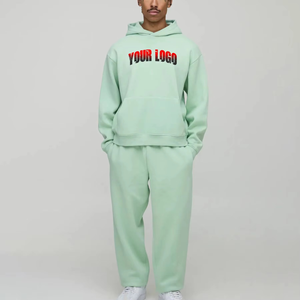 Nouvel ensemble de survêtement streetwear 2026 pour homme : sweat à capuche oversize en molleton de coton épais et pantalon de jogging - Product Image 1