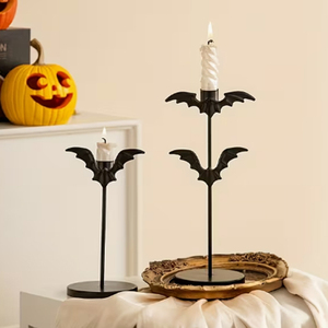 Halloween Bat <b>Candle</b> Holder, Black Metal <b>Gothic</b> <b>Candle</b> Stand, Bat Decor for Halloween Party, Bat Design <b>Candle</b> Holder - Product Image 4