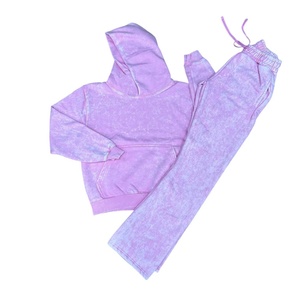 Ensemble de survêtement unisexe à capuche, couleur unie, manches longues, pantalon à cordon de serrage, tenue décontractée d'automne, 100 % coton, teint en pièce, coupe classique - Product Image 4