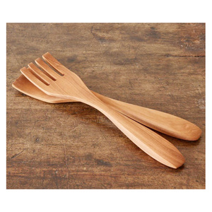 Cucharas y Tenedores para Ensalada de Madera de Bambú y Acacia Natural Ecológicos, Cubiertos de Madera para Ensalada, Vajilla para Cocina y Comedor - Product Image 3