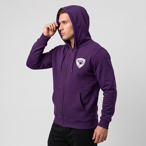 Sudadera con Capucha para Hombre Dumela, Color Morado, con Cierre, de Felpa y Algodón, Informal, con Logotipo Frontal, Corte Regular, para Otoño - Product Image 4