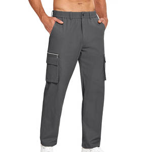 Pantalon cargo homme Premium Pockets, coupe slim, couleur jaune uni, respirant, poches fonctionnelles, idéal pour le sport, nouvelle collection, meilleure qualité. - Product Image 4