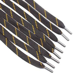 Cordón de algodón trenzado plano personalizado OEM 2026 con extremo metálico de poliéster para ropa, cordón para sudadera con punta de aleación - Product Image 1