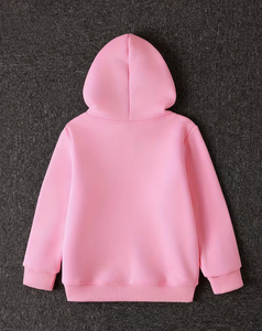 Pink Girls Hoodie Sweatshirt Pullover Hooded Long Sleeve Crew Neck Casual Wear - Product Image 2