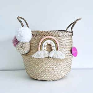 Cesta tejida a mano de lujo Seagrass Circle para el vientre, decoración natural ecológica para el hogar, sala de estar, dormitorio, jardín, fabricante a granel - Product Image 4
