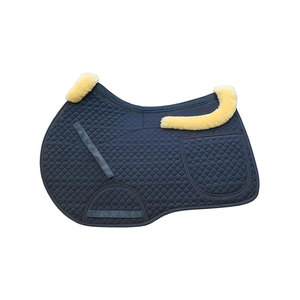 White Quilted Horse Saddle Pad With Sheepskin Trim <b>Equestrian</b> Riding Gear - Product Image 6