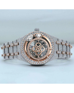 Reloj de pulsera premium para hombre con esfera de esqueleto y brazalete de moissanita estilo hip hop - Product Image 1
