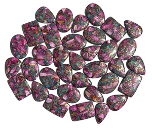 พลอยหลวมธรรมชาติขัดเงาสีชมพูหอยนางรมเทอร์ควอยซ์สำหรับทำเครื่องประดับรูปทรงผสม - Product Image 1