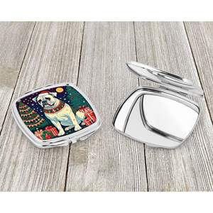 Miroir de maquillage de voyage compact blanc pour femmes cadeau de miroir cosmétique de poche pliant de Noël pour les filles - Product Image 3