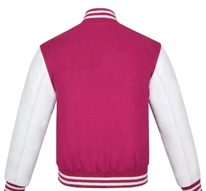 Chaqueta Universitaria Personalizada, Impermeable, Ecológica, con Cuerpo de Lana y Mangas de Cuero, Estilo Letterman, para Estudiantes y Clubes Universitarios - Product Image 4