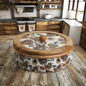 Boîte à roti en émail et bois - Product Image 5