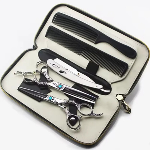 Kit Profesional de Tijeras de Peluquería de Acero Inoxidable con Tijeras de Entresacar, Peines, Cuchilla y Capa para Uso en Salón - Product Image 5