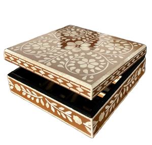 High Quality Modern Gold Color Square Pattern Bone Inlay Tableware and <b>Jewelry</b> <b>Box</b> Wholesale Price - Product Image 1