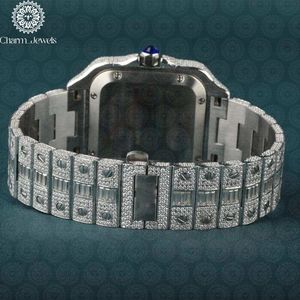 Charm_Jewels Luxury Women's Square <b>Diamond</b> <b>Watch</b> Analog Quartz Stainless Steel Band Sapphire Crystal Butterfly Clasp 30mm - Product Image 3