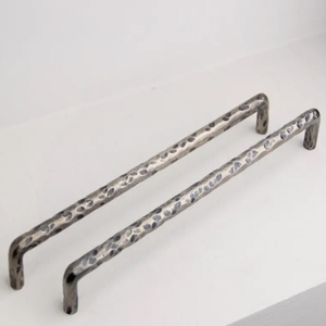Poignées longues dorées en aluminium moulé, texture bois, faites à la main, pour armoire et porte, finition plaqué or - Product Image 6
