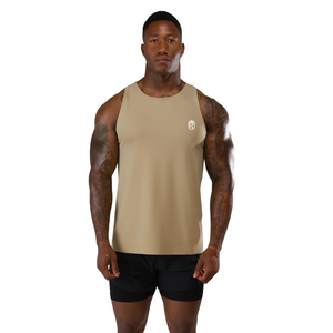 Camiseta sin mangas para hombre, color arena, estilo casual, para gimnasio, entrenamiento, fitness, deportes, OEM, al por mayor - Product Image 1
