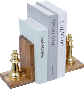 Porte-livres décoratifs en forme de pièces d'échecs (Roi et Reine) pour bibliothèque, bureau, salle d'étude et maison de luxe - Product Image 3