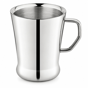 Taza de Café de Acero Inoxidable con Asa, Acabado Espejo, Taza de Té Metálica Aislada, Irrompible, Diseño Moderno, Vaso de Acero para el Hogar - Product Image 1