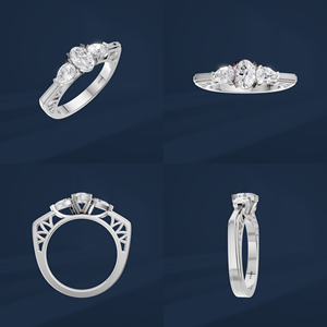 Bague de fiançailles pour femme en platine PT950 avec diamants ovales de laboratoire certifiés IGI, style classique - Product Image 6