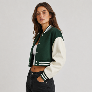 Chaqueta universitaria corta para mujer, cómoda, con costuras duraderas y estilo clásico inspirado en la universidad para uso diario. - Product Image 5