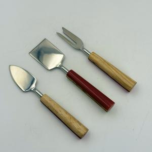 Utensilios para Cortar Queso de Acero Inoxidable Plateados con Mango de Madera y Resina para el Hogar, Hotel, Juegos de Queso para Cocina - Product Image 3