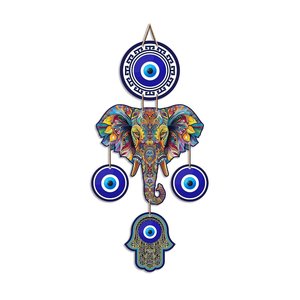 Décoration murale en MDF Œil d'éléphant contre le mauvais œil - Art Vastu Nazar Battu pour l'entrée de la maison, énergie positive - Product Image 5
