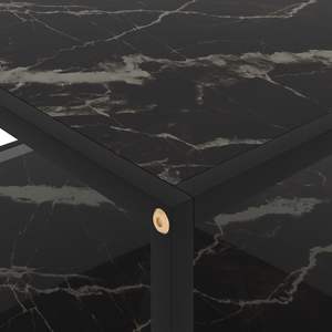 Mesa de centro de vidrio templado negro y acero con recubrimiento en polvo - Product Image 4