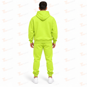 Survêtement personnalisé pour hommes 100% coton Surdimensionné de jogging épais Ensemble pantalon de survêtement et sweat à capuche en polaire pour hommes - Product Image 4