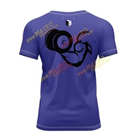 T-shirt de sport personnalisé en tissu tissé, motif crâne mordant haltères, pour haltérophiles, powerlifters, passionnés de fitness, 96% coton, 4% élasthanne, respirant