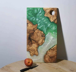 Natural Epoxy Resin Serving Tray Cutting <b>Board</b> Acacia Wood Charcuterie Bread Chopping and Slicing Cheese <b>Board</b> - Product Image 4