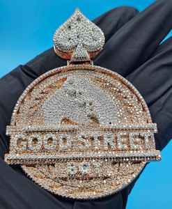 Colgante de Lujo con Diseño de Letra Circular de Plata de Ley 925 y Moissanita VVS, Personalizado en Dos Tonos, Estilo Hip Hop Iced Out con Letras y Números - Product Image 3