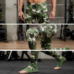 Workout Activewear Compression Leggings Custom 3D Camouflage Printed Tights Quick Dry Gym Running Fitness Base Layer Pants Men's - Product Image 4