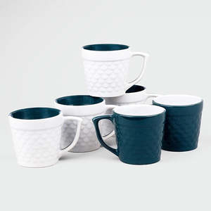 ชุดถ้วยชาเซรามิคลายเกล็ดปลาทะเลและไข่มุก 6 ใบ - Product Image 4