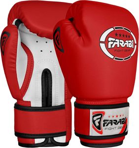 Gants de boxe Muay Thai pour enfants et juniors Farabi Sports avec logo personnalisé, pour l'entraînement au kickboxing et au sparring, en cuir PU - Product Image 3