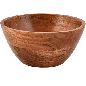 Cuenco ondulado Real Acacia acabado Natural respetuoso con el medio ambiente diseño múltiple cuencos para servir frutas ensaladeras ligeras con logotipo - Product Image 1
