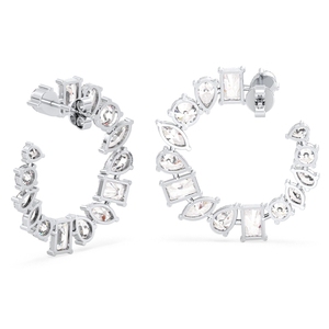 ต่างหูห่วงเพชรโมอิสซาไนต์ REYES ทองคำขาว 14K แท้ รับรองโดย GRA ของขวัญวันครบรอบแต่งงานที่สมบูรณ์แบบ เครื่องประดับชั้นดีสำหรับผู้หญิง - Product Image 5
