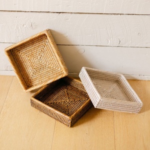 Handcrafted rattan jewellery display <b>tray</b> vanity desk organizer lowest price weave <b>storage</b> <b>trays</b> - Product Image 6