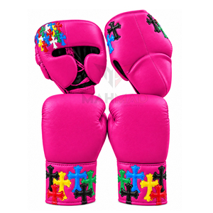 Guantes, Protector de Cabeza y Protector Inguinal de Piel de Vacuno de Diseño Cruzado de Lujo, Ecológicos, de Alta Calidad, OEM ODM, de Venta Caliente para Entrenamiento de Boxeo - Product Image 5